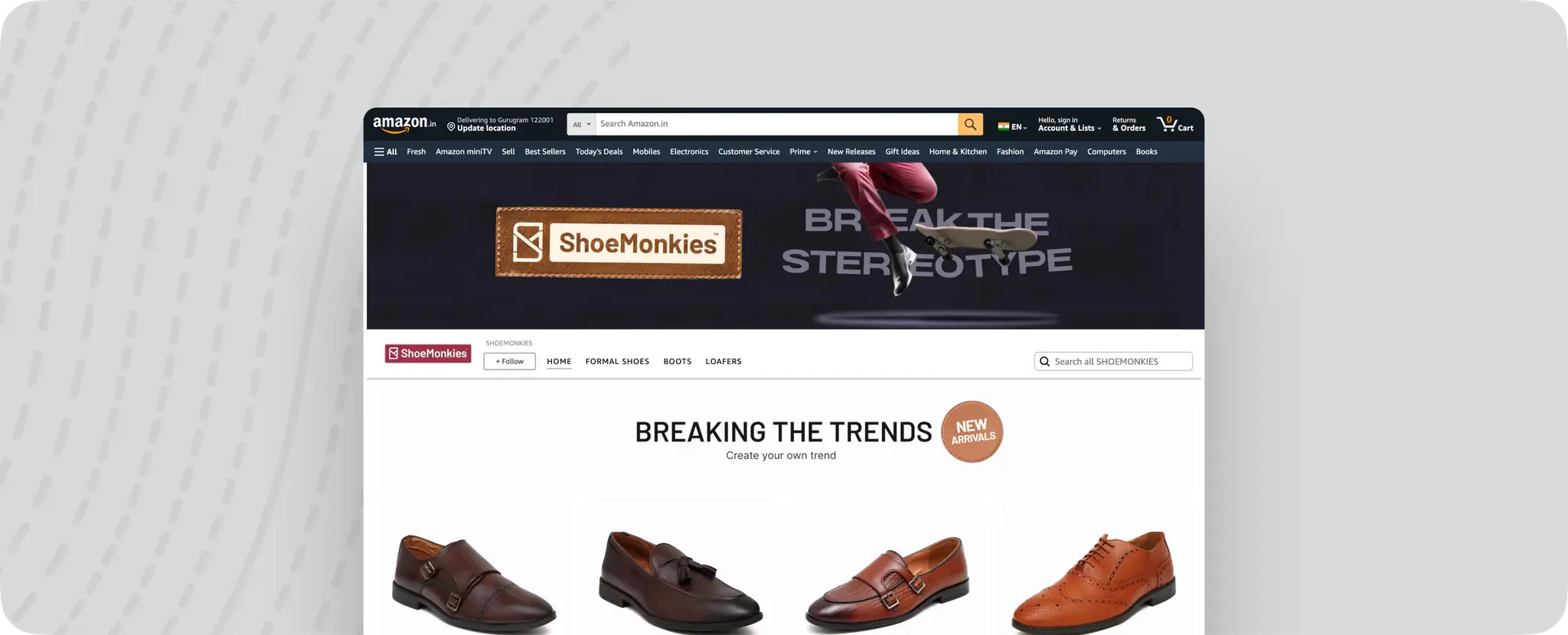 ShoeMonkies product dashboard